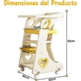 thumbnail image 2 of Taburete de Cocina 4 en 1, Torre de Aprendizaje Montessori con 2 Niveles de Ajuste de Altura, Cinturones De Seguridad Ajustable, Placa Giratoria de 240 °, Ruedas de 360 Grados, 80*51*42cm (Amarillo), 2 of 9