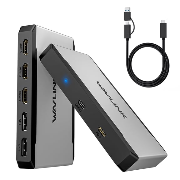 WAVLINK Triple 4K@60Hz Display Dock, Compatible with MacBook Neo, USB-C/USB-A to HDMI/DisplayPort Adapter with 100W PD IN, 3*HDMI 2*DP, Suitable for Intel/MacBook Laptops