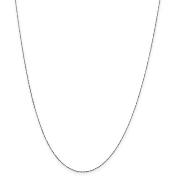10k White Gold .5mm Solid Sparkle-Cut Cable Chain Necklace - .8 Grams - 24 Inch