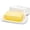 White, variant on Large Butter Dish with Lid for Countertop, Porcelain 8oz Butter Keeper with Handle Cover Design, 7.7 Inch Butter Container Perfect for East/West Coast Butter, Light Blue