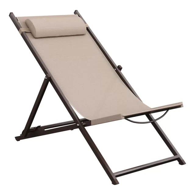 Silla Camastro Plegable Recinable y Portatil para Jardín Playa Alberca NATERIAL CRUZ