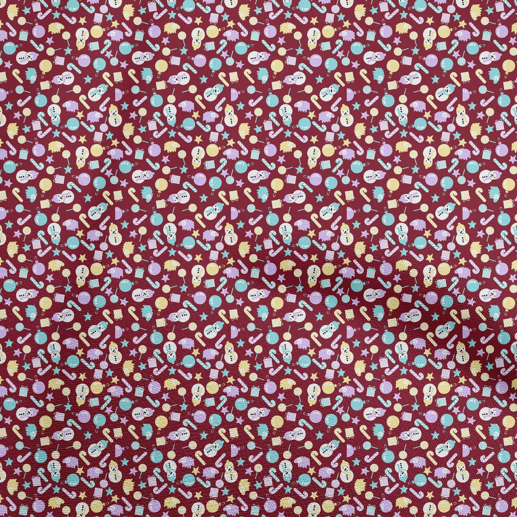 oneOone Rayon Maroon Fabric Christmas Craft Projects Decor Fabric Printed By The Yard 56 Inch Wide