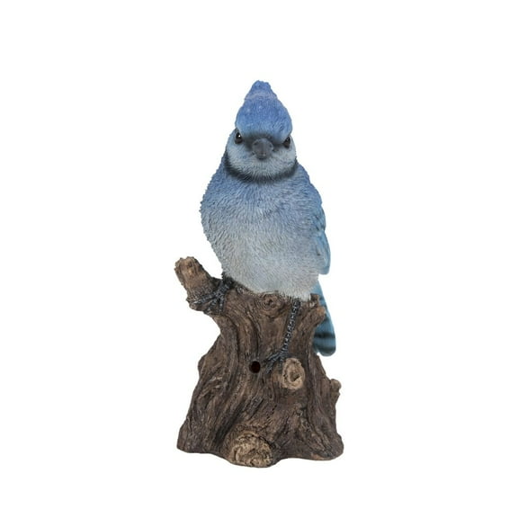 Hi-Line Gifts Battery Operated Blue Jay Outdoor Garden Statue - 6.5"