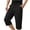 Black, variant on Work Pants for Men Solid Gray 3/4 Cut Built-In Buckle Belt Zip Cargo Adjustable Hem Casual Wear,Sizes M-4XL