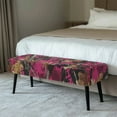 thumbnail image 2 of Yuyamidu Pink Stretch Dining Bench Cover Camo Branch Removable Bench Slipcover with Elastic Edge Easy to Install Rectangle Seat Protector Gift for Holiday, 2 of 8