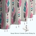 thumbnail image 6 of Pink and Blue Ethnic Style Feather Pattern Shower Curtain 84"x72" ,Bathroom Decorative Shower Curtains Set with 12 Hooks,Modern Waterproof Washable Shower Curtain, 6 of 6