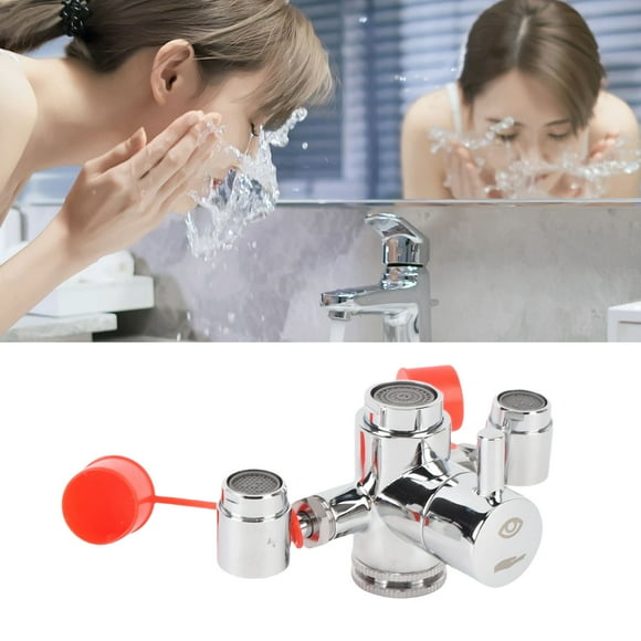 Accesorio Para Fregadero De Estación De Lavado De Ojos, Kit De Lavado De Ojos Montado En Grifo Anticorrosivo De 2 Capas De Filtración De Alta Resistencia Con Cubierta Para Sitio