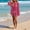 Hot Pink#11, variant on Yteetum Women's Swimsuit Cover Up Summer Crewneck Hollow Out Off Shoulder Bathing Suit Coverup Dresses Casual Solid Loose Round Neck Breathable Travel Vactaion Beach Dress