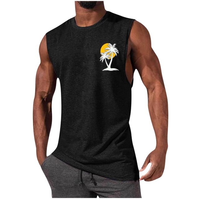 Pullover de Moda Casual para Hombres Cuello Redondo sin Mangas Suelto Primavera Y Verano