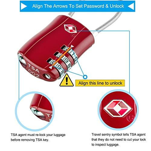Diyife TSA Luggage Locks, [Newest Version][2 Packs] 3-Digit