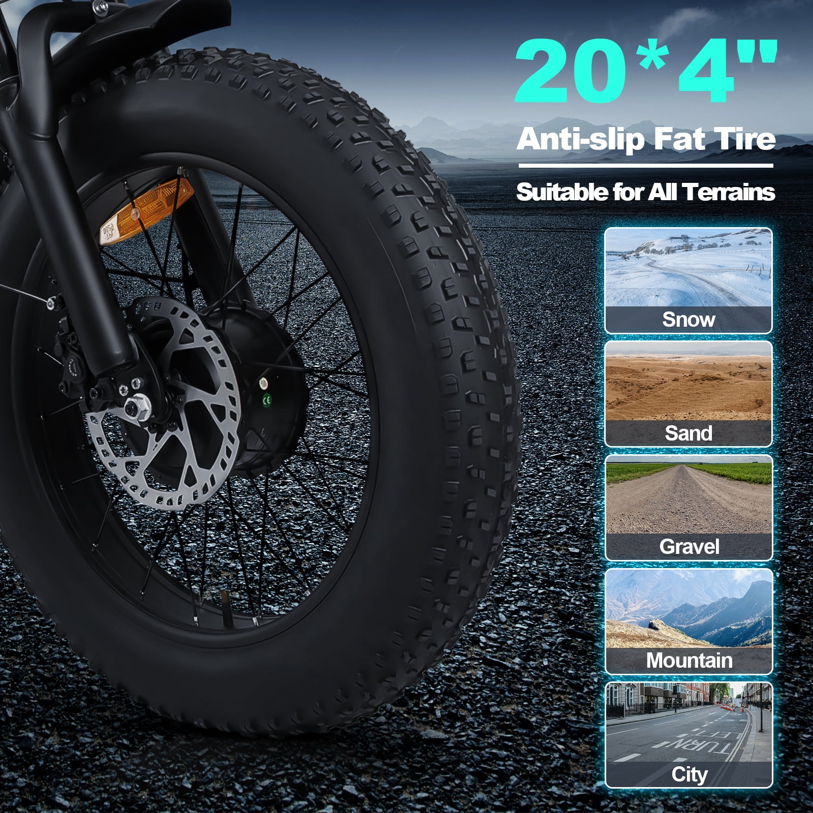 Smartravel Electric Bike for Adults,2500W Motor Electric Mountain Bike 52V 29Ah, 20"Fat Tire, 7 Speed Full Suspension,Travel Bag,UL2849