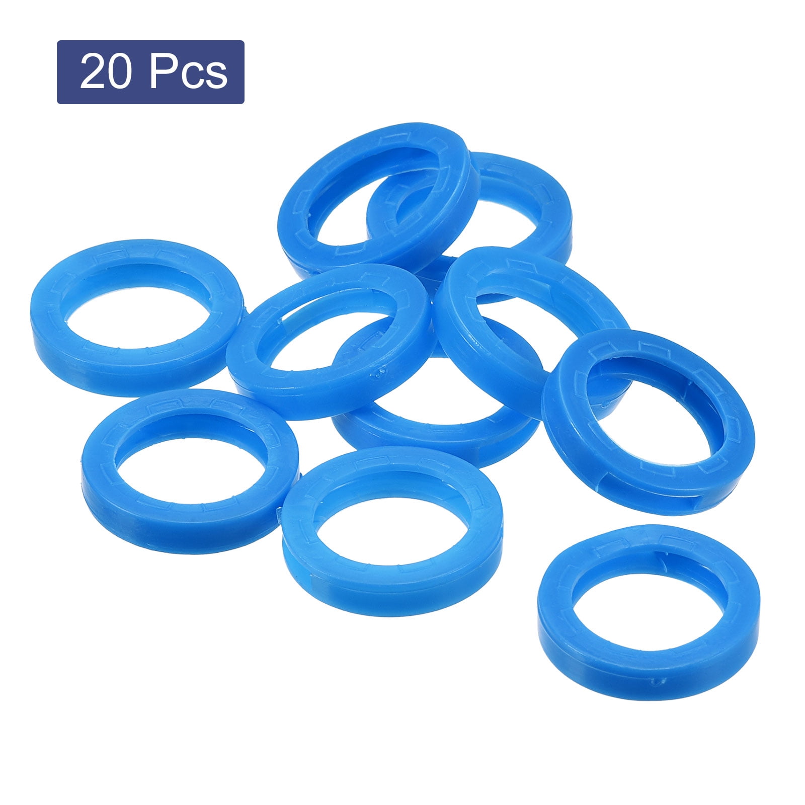 Unique Bargains Key Cap Cover Rings Keys Identifier Coding Tags Silicone Blue