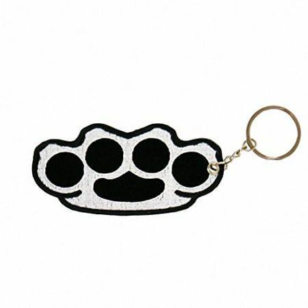Hot Leathers Double Sided Key Chains, BRASS KNUCKLES - High Quality Embroidered PATCH KEYCHAIN - 4
