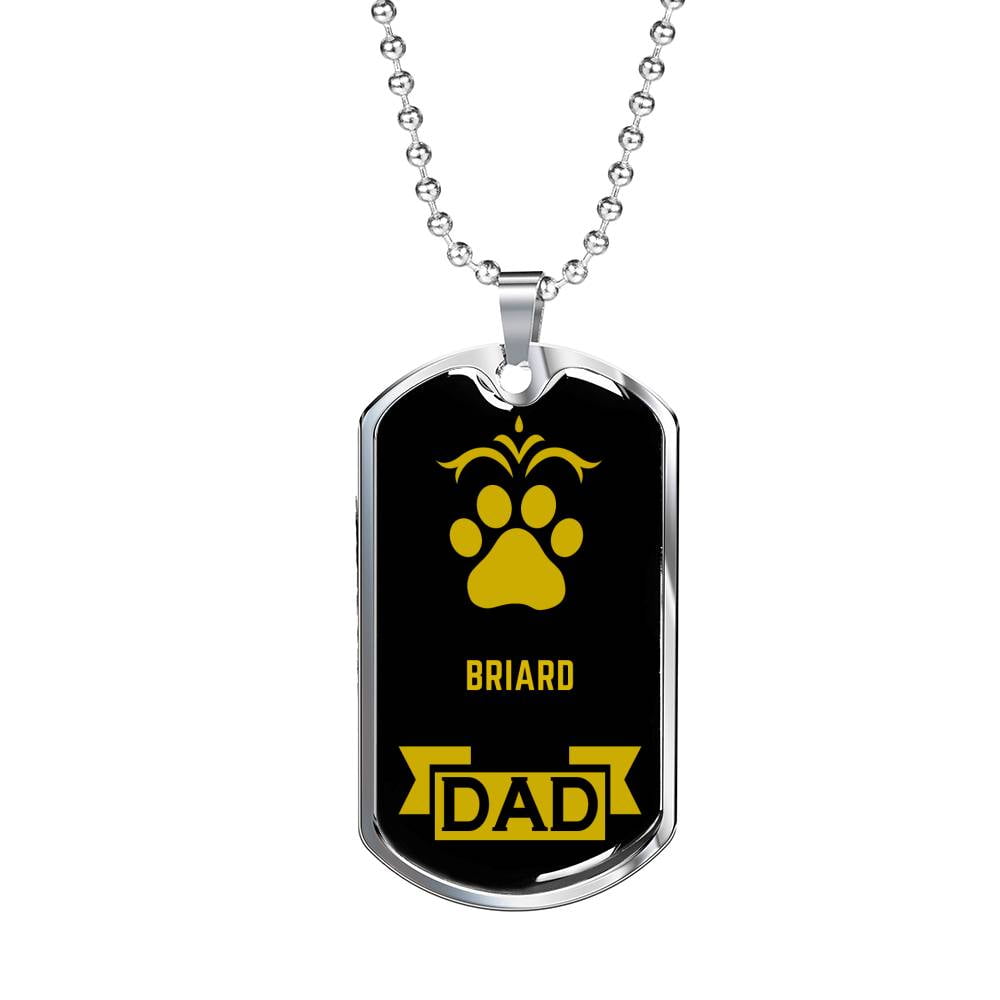Briard Dad Dog Necklace Stainless Steel or 18k Gold Dog Tag W 24 Dog Owner Lover Walmart