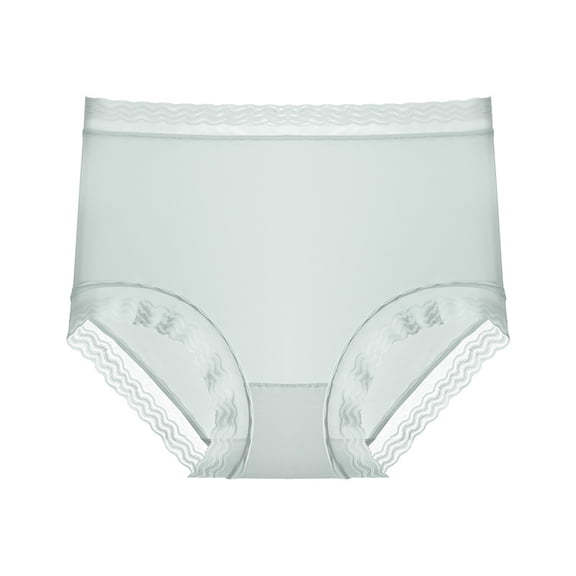 YWDJ Women Brief Panties Breathable Lace Lightweight High Waist No Show Fashion Breathable Soft Stretch Panties Underwear With Belly Briefs Green XL