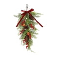 thumbnail image 4 of Guirnalda navideña con forma de lágrima y lazo, guirnalda para puerta, corona artificial, adorno colgante navideño para valla festiva, chimenea., 4 of 8