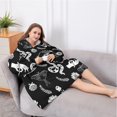 thumbnail image 5 of Oversized Wearable Blanket Hoodie,Black Hand Flower Snake Pattern Sherpa Blanket Hoodie with Super Pockets,Super Warm Fuzzy Pullover for Women & Men, 5 of 6