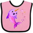 thumbnail image 3 of Inktastic Valentine's Day Cute Pink Narwhal with Hearts Boys or Girls Baby Bib, 3 of 4
