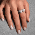 thumbnail image 3 of 10k White Gold Double Heart Nugget Ring (Size 8.75), 3 of 4