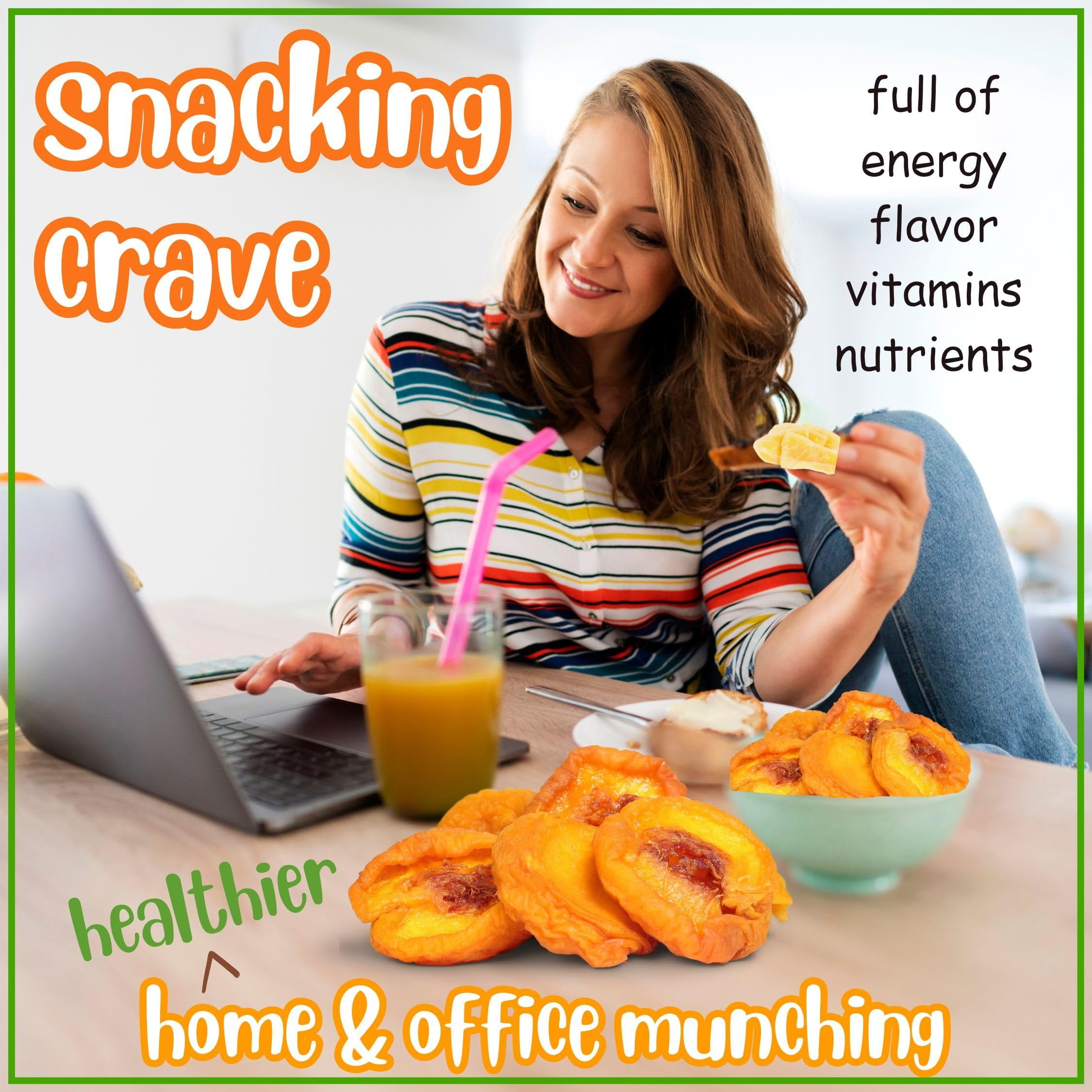 Dried Peaches by It's Delish, 1 Lb 16 Oz Bag  Naturally Sweet Fancy Peach Halves Slices, No Sugar Added, Dried Fruit Healthy Snacks Fresh and Dry Sliced Peaches Snack  Vegan, Kosher