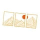 thumbnail image 5 of Arte de Pared de Metal Macarena 3 Piezas Dibujo Lineal Minimalista Oro 30 cm x 40 cm, 5 of 8