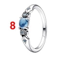 thumbnail image 5 of 925 Sterling Silver Sparkling Blue Zircon Moon Star Ring Women Finger Ring For Party Jewelry, 5 of 6