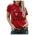 thumbnail image 3 of Womens Clothes Plus Size Short Sleeve 3D Love Printed O-Neck Tops Tee T-Shirt Blouse, 3 of 6