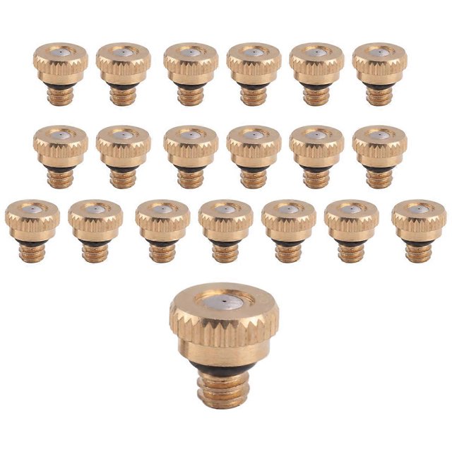 20Pcs Brass Misting Nozzles for Cooling System 0.012 Inch(0.3 mm) Water Spray Nozzle Sprinklers Mist