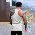 thumbnail image 4 of Men's Solid Color Tightening Spring/Summer Knit Vertical Stripe Bodybuilding Fitness Vest Men's I-Line Vest 2XL, 4 of 5