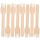 thumbnail image 1 of 100 tenedores de madera desechables, cubiertos de madera natural para fiestas, camping, picnics, bodas, cenas y eventos., 1 of 6