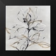 thumbnail image 2 of Lera 12x12 Black Modern Framed Museum Art Print Titled - Golden Floral I, 2 of 5