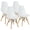 White, variant on Gymax Set of 4 Modern Dining Side Chair Armless Home Office w/ Wood Legs Black