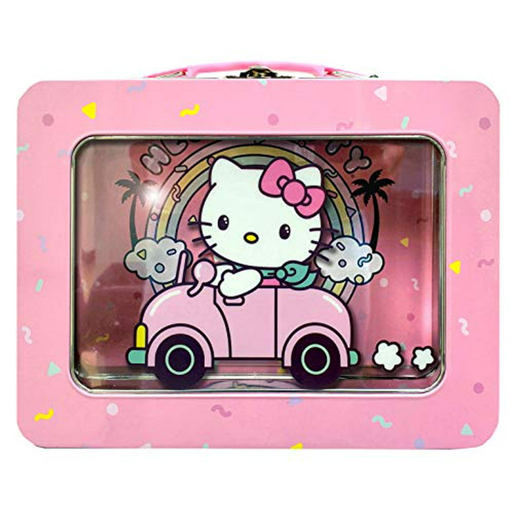 Hello Kitty Lunch Box The Tin Box Company Hello Kitty XL Tin Lunchbox with Window - Walmart
