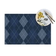 thumbnail image 4 of XMXY Woven Placemats Set of 6 PCS, Diagonal Blue Geometric Rhombus Table Mats Washable Heat Resistant Placemats, 4 of 6
