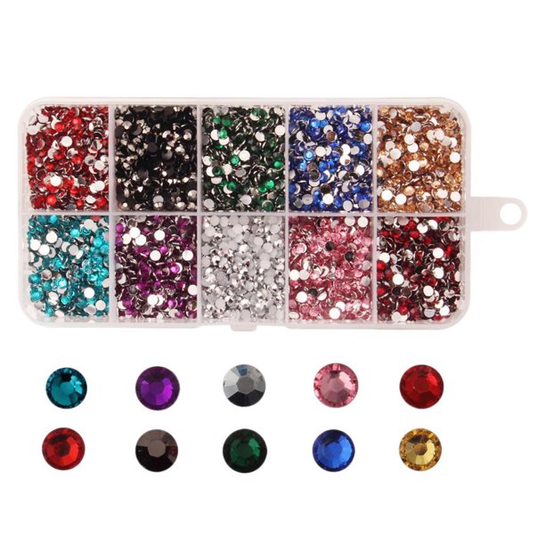 Cateissary 9000pcs Resin Rhinestone Dome Cabochon DIY Round Buttons FlatBack Type3 NO3