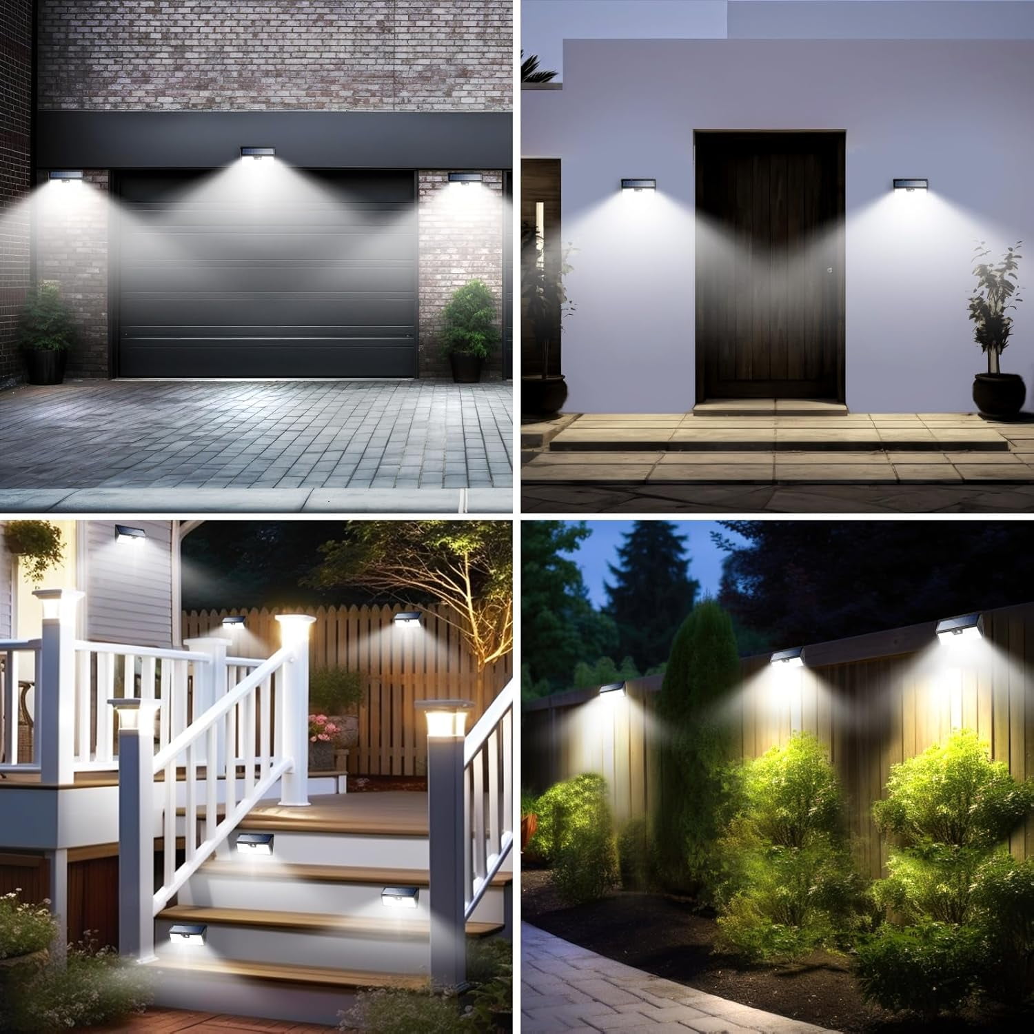 Peasur 318 LED Solar Outdoor Lights, IP65 Waterproof Motion Sensor Outdoor Lights 3 Modes Super Bright Security Flood Wall Lights for Garden, Fence, Front Door, Yard(Cool White)