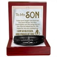 thumbnail image 5 of To My Son I Am So Blessed Men's Cross Bracelet - Vegan Leather with Stainless Steel, 5 of 14