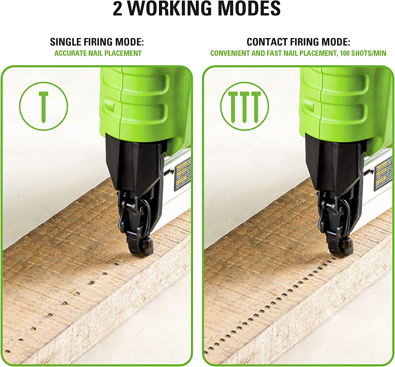 Greenworks 24V 18GA Brushless Brad Nailer, Cordless Staple Gun, Tool Only