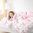 thumbnail image 4 of Manfei Personalized Letter N 7pcs Queen Bedding,Cute Pink Bowknot Bedding Comforter Set Queen,Pink Reversible, 4 of 7
