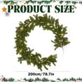 thumbnail image 3 of HCTSHG 6.56FT Norfolk Pine Garland Christmas with Light Winter Artificial Faux Greenery Garland Table Mantle Stairs Fireplace Wall Decor Outdoor Indoor Porch Home Decorations, 3 of 9
