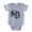 Heather Grey, variant on CafePress - Gothic Skull Initial I - Cute Infant Baby Football Bodysuit