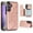 Rosegold, variant on Dteck for Samsung Galaxy S25  Case with Tempered Glass Screen Protector,Flower Pattern Magnetic Back Flip Case Phone Cover for Samsung Galaxy S25 Plus Wallet Case for Women Men,Purple