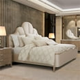 thumbnail image 2 of Michael Amini Malibu Crest Queen Scalloped Panel Bed - Porcelain/Chardonnay, 2 of 13