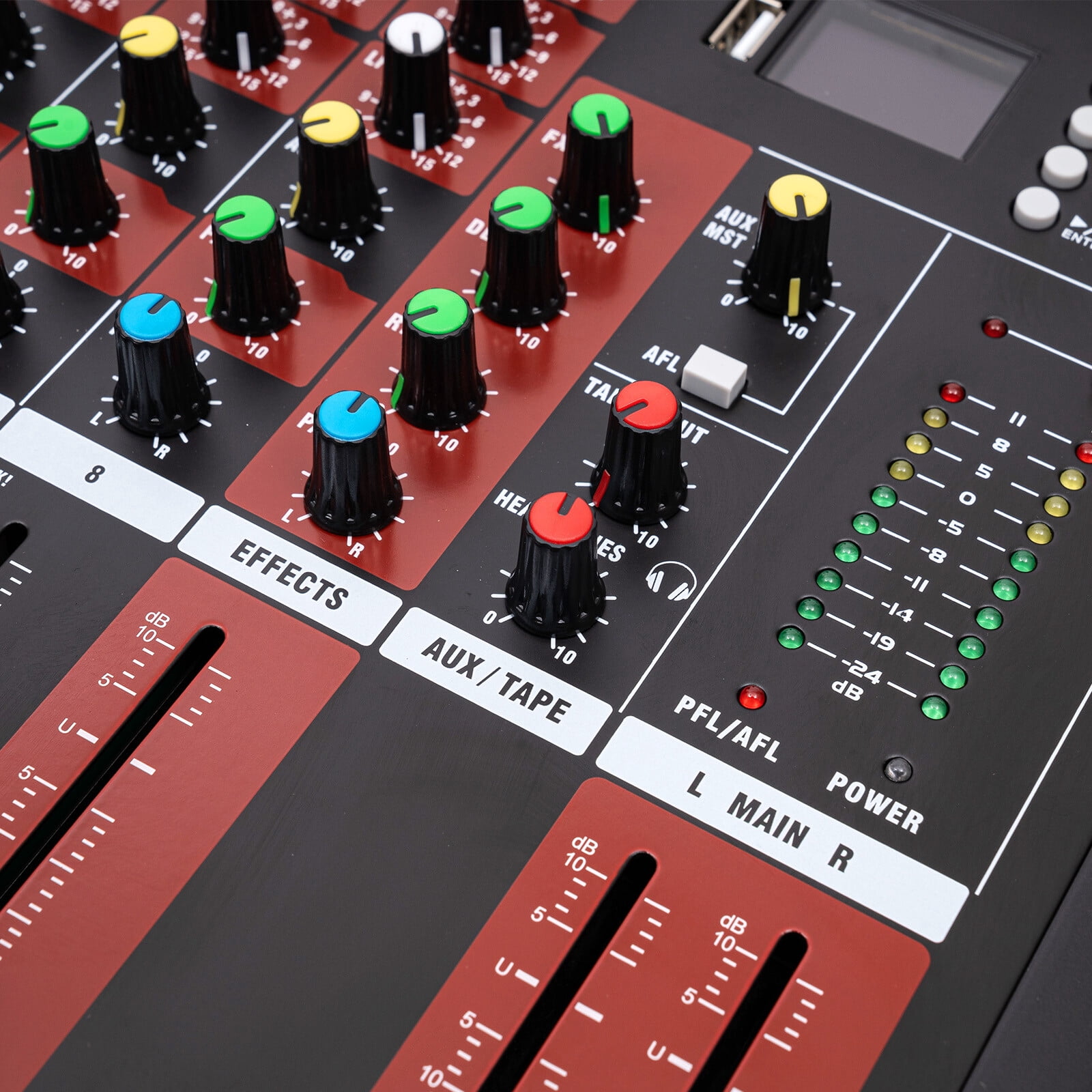 8 Channel Mixing Console Audio Mixer Bluetooth Digital USB MP3 Input 48V Phantom Power Stereo DJ Studio Audio Sound Mixer Console