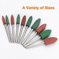 thumbnail image 5 of Uxcell 20pack Rubber Polishing Drill Bits, Rotary Buffing Bit with 4mm (5/32") Conic Head, 3mm (1/8") Shank, Green, 5 of 7