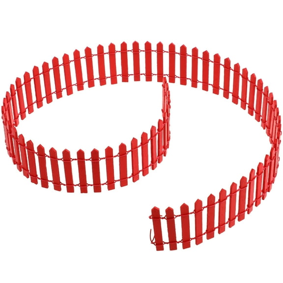 Hemoton Decorative Garden Fence Basket Fairy Miniatures for Christmas Village in Red 1 Set