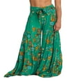 thumbnail image 1 of Boho Pantalon de Plage pour Femmes Taille Haute Décontracté Ample Évasé Jambe Grand Droit Imprimé Pantalon de Plage, 1 of 5