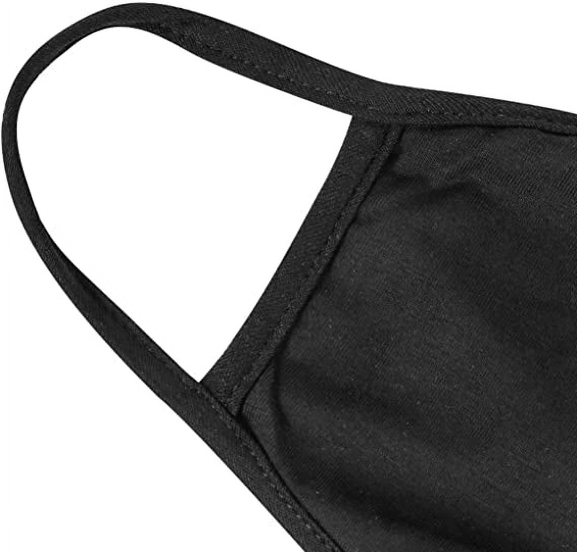 Pack of 5 Made in USA Fashion 2 Layer Protective Face Masks Unisex Washable Cotton Mask Hand Made… (black)