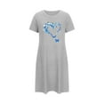 thumbnail image 5 of Sakmal Short Moomoo Sleepwear for Women Gray Cute Heart Sleep Dress Short Sleeve Butterfly Print Nightgowns for Women, 5 of 7