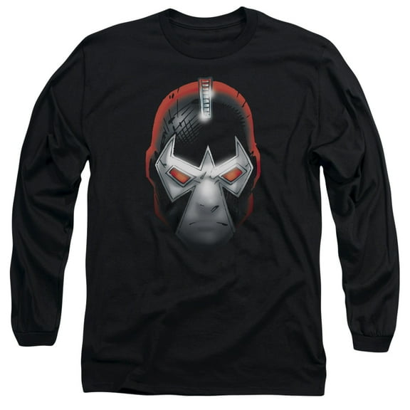 Batman Bane Head Long Sleeve Adult 18/1 T-Shirt Black